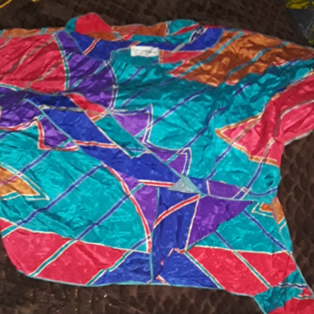 Antiqe silk like old shaw or shirt for wemon